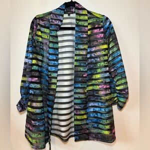 Changes R Bright Color Sheer layer jacket 3/4 Sleeve 80s vintage retro M